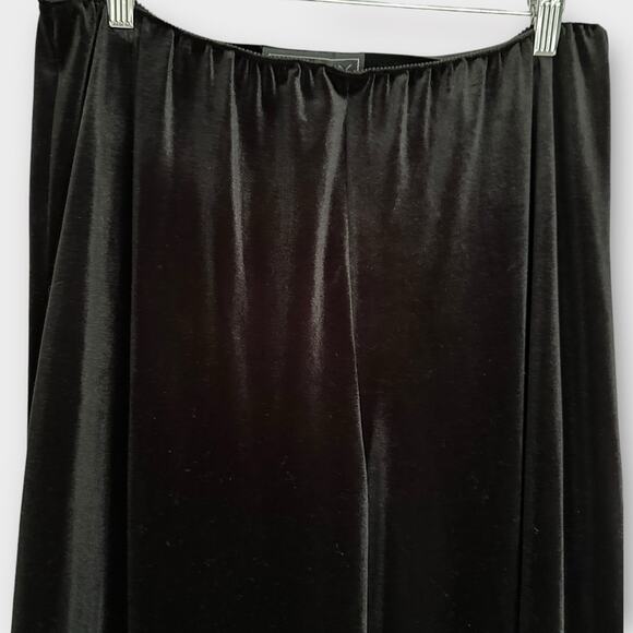 Alex Evenings Black Velvet Wide Leg Sheer Side Panel Pants L - Picture 4 of 10
